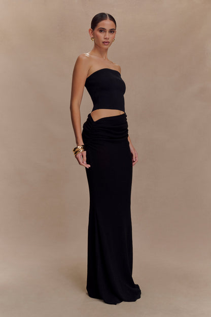 Jupe Maxi en Tricot Sans Bretelles Jasiel - Noir