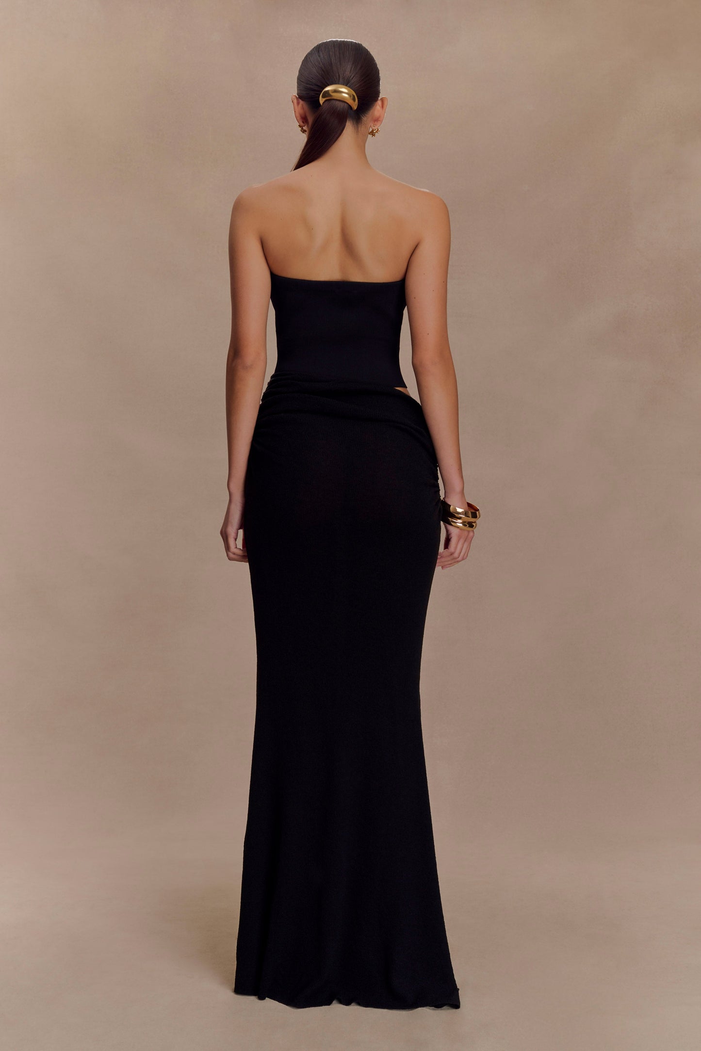 Jupe Maxi en Tricot Sans Bretelles Jasiel - Noir