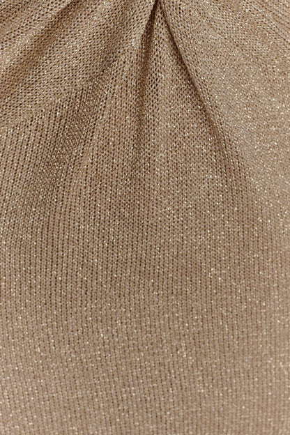 Robe Maxi Tricotée Métallique à Faille Gracelyn - Or