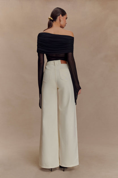 Top à une épaule Dahlia - Noir