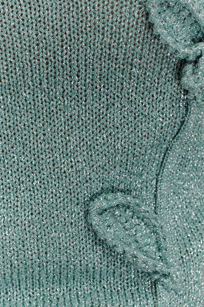 Top en tricot métallisé à une épaule Leone - Aqua