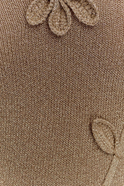Top en tricot métallisé à une épaule Leone - Or