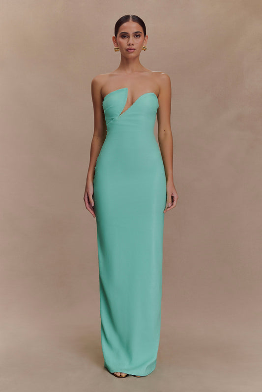 Robe Maxi Sequin Sans Bretelles Winston - Lagoon