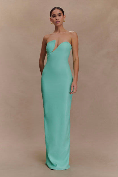 Robe Maxi Sequin Sans Bretelles Winston - Lagoon