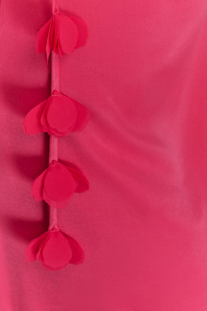 Mini-robe en satin à motifs floraux Gwenda - Dragonfruit