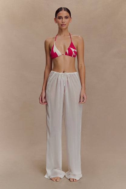 Pantalon droit transparent Tonya - Ivoire