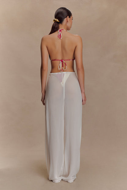Pantalon droit transparent Tonya - Ivoire