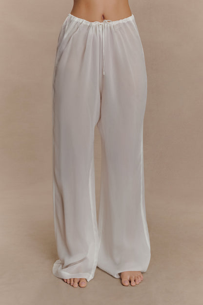 Pantalon droit transparent Tonya - Ivoire