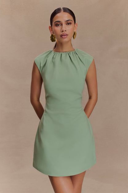 Mini-robe Ariana à col plissé - SAGE