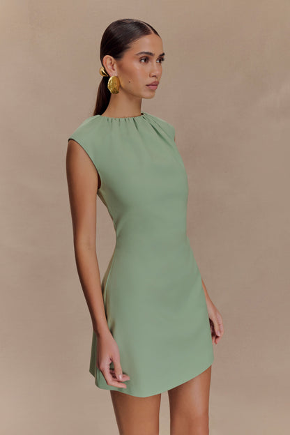 Mini-robe Ariana à col plissé - SAGE