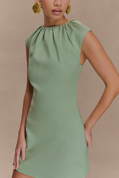 Mini-robe Ariana à col plissé - SAGE
