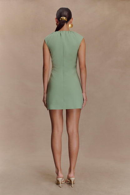Mini-robe Ariana à col plissé - SAGE