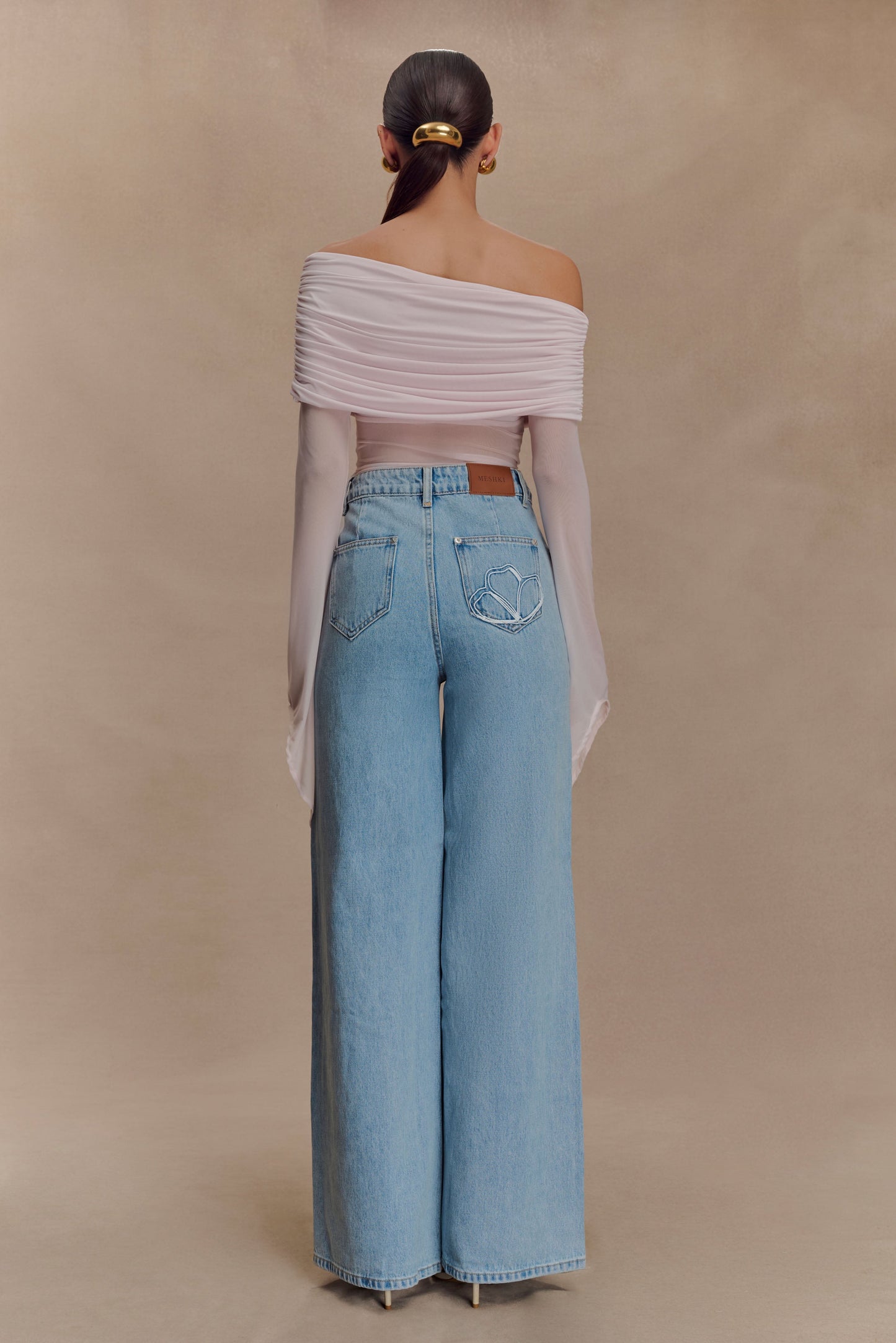 Top à une épaule Dahlia - Rose pâle