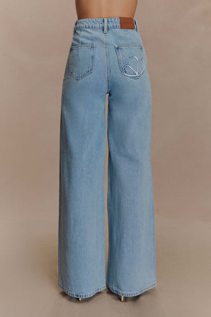 Jeans brodés Carmella - Bleu moyen