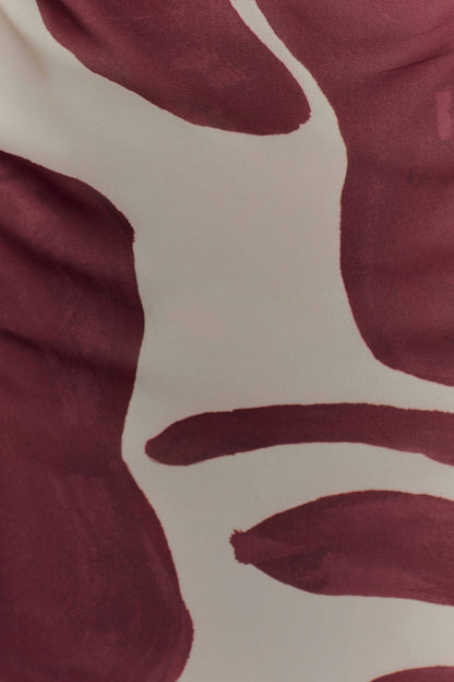 Robe Maxi en Chiffon sans Bretelles Amaya - Imprimé Fleur Déco Brun