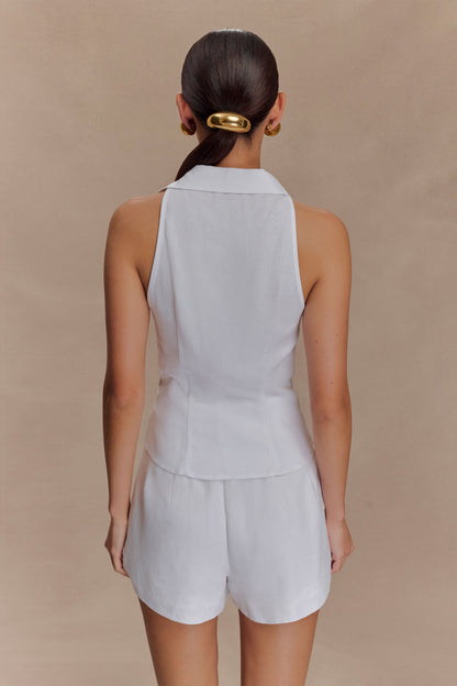 Chemise en lin sans manches Scout - Blanche