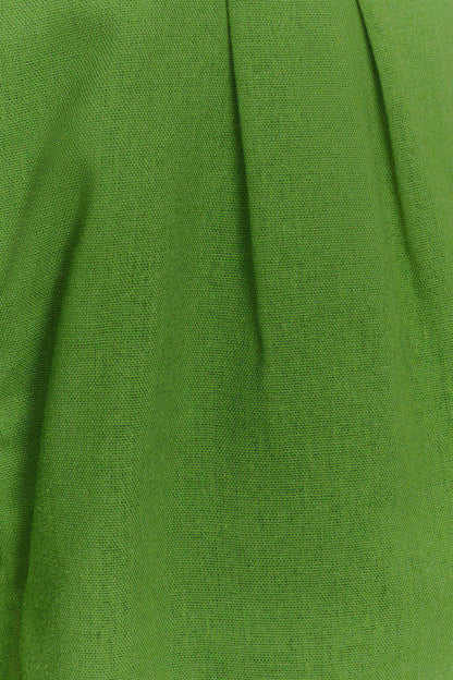 Shorts en lin avec ceinture - Vert