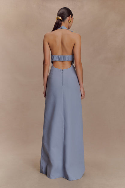 Robe Maxi en Lin Carolyn - Bleu Cendré