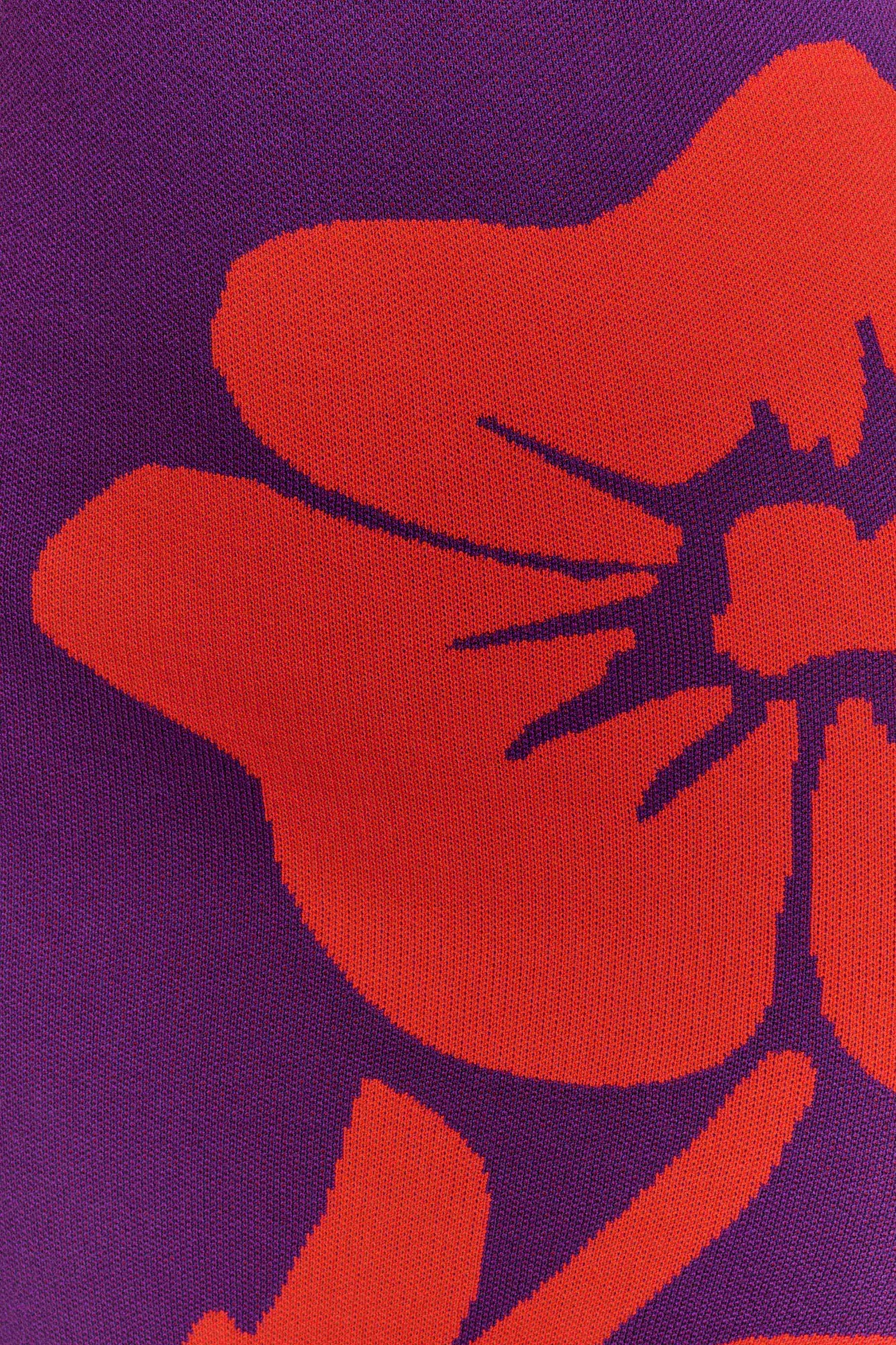 Robe Maxi à Manches Frangées en Tricot Stacy - Violet/Rouge