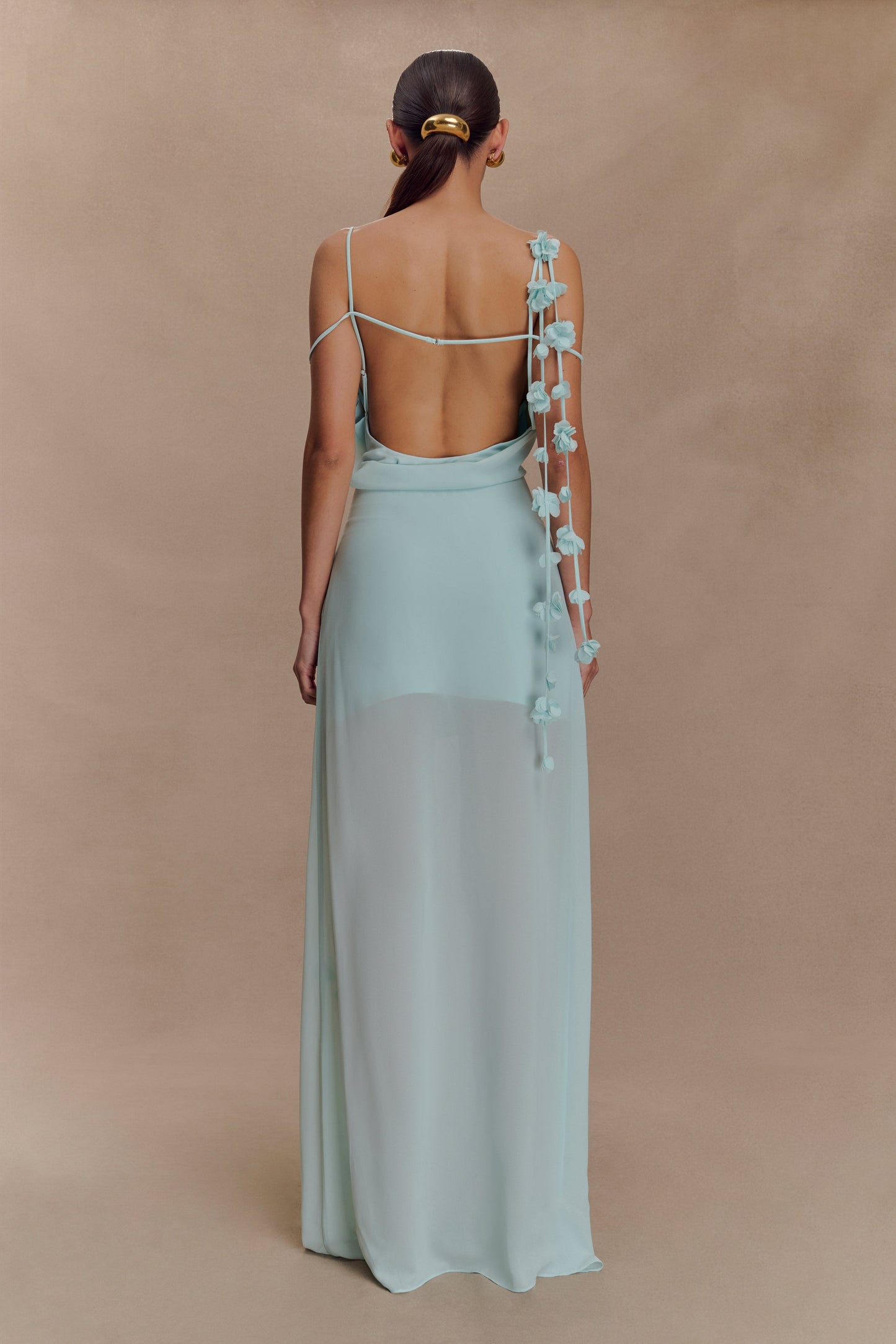 Robe Maxi en Chiffon à Motifs Floraux Rosalie - Lagoon