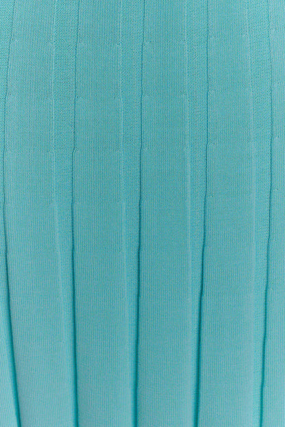Robe midi en jersey Jacqui à col montant - Bleu cyan