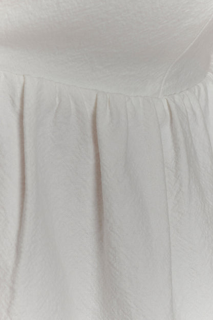 Top en coton Janayia avec perles - Blanc