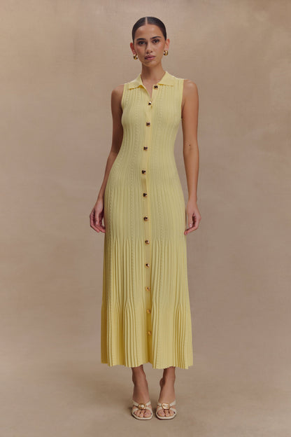 Robe midi en jersey sans manches Margie - Citron