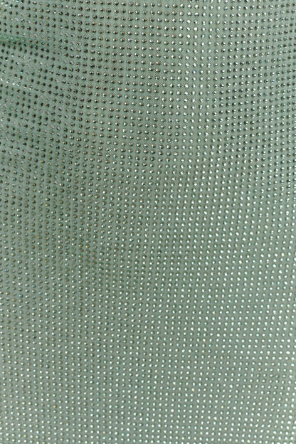 Genie Diamante Robe Midi à Manches Frangées - Menthe