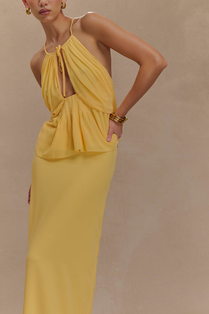 Halter en mousseline de soie Korra - couleur caramel