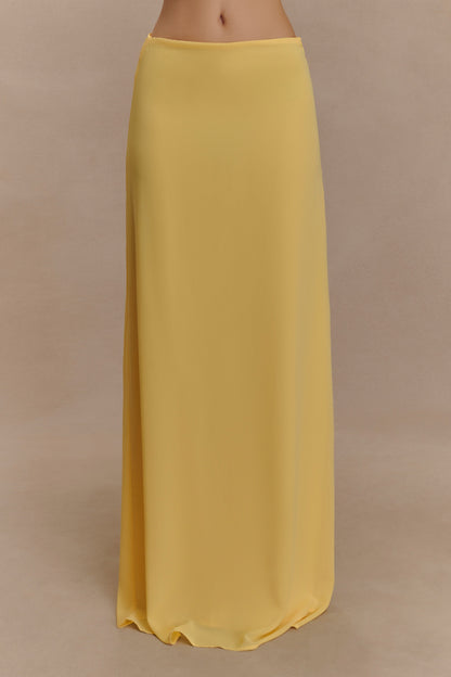 Jupe Maxi en Chiffon Katalina - Couleur Beurre-noisette