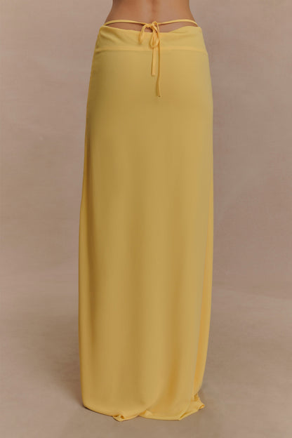 Jupe Maxi en Chiffon Katalina - Couleur Beurre-noisette