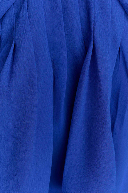 Halter en mousseline de soie Korra - Bleu cobalt