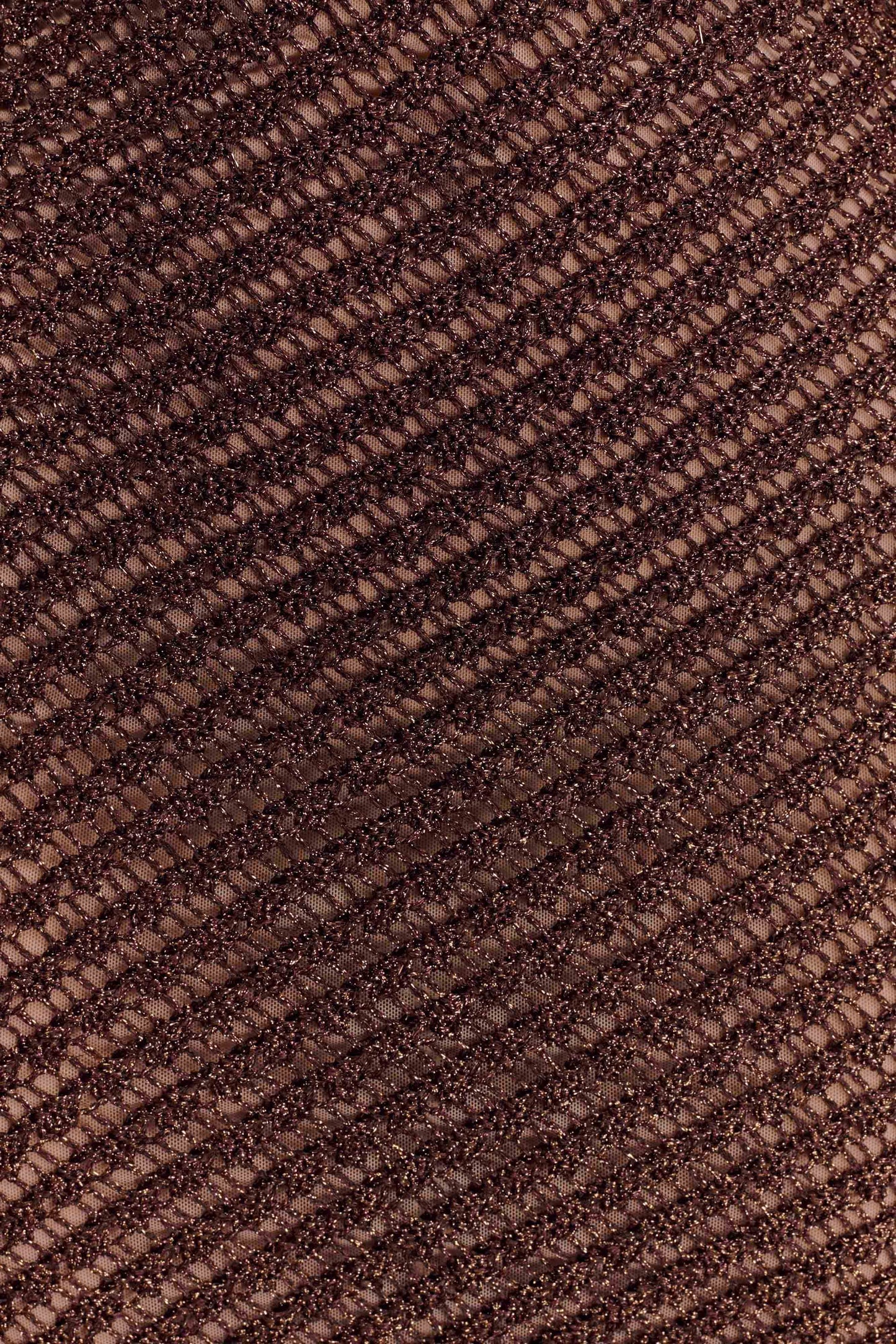 Robe mi-longue en tricot métallisé à franges Raelynn - Chocolat noir