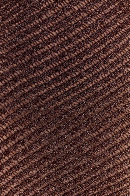 Robe mi-longue en tricot métallisé à franges Raelynn - Chocolat noir