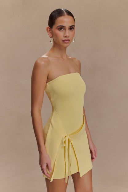 Rian Mini-robe en tricot sans bretelles - Citron