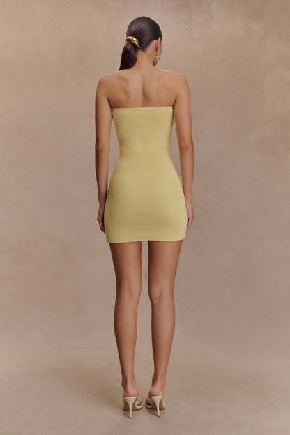 Rian Mini-robe en tricot sans bretelles - Citron