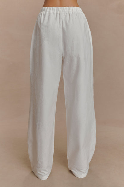 Pantalon large en coton Janayia - Blanc