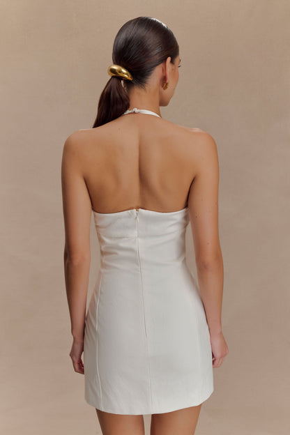 Robe mini en coton à motifs floraux Reyes - Blanc