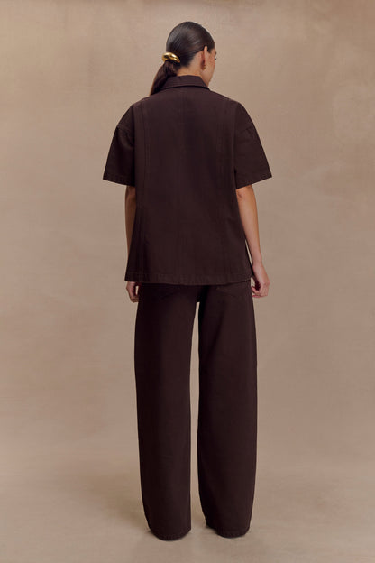 Jeans en jean taille mi-haute Mannon - Chocolat