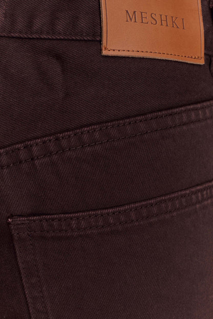 Jeans en jean taille mi-haute Mannon - Chocolat