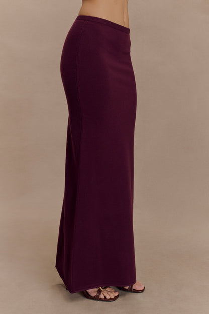 Jupe Maxi en Tricot Miles - Prune