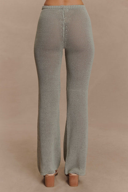 Pantalon Malani en Tricot à Pieds Large - SAGE