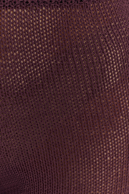 Malani Haut en Tricot avec Accroches Métalliques - Chocolat