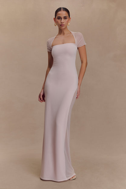 Robe Maxi Élastique et en Maille Wyatt - Rose Pâle