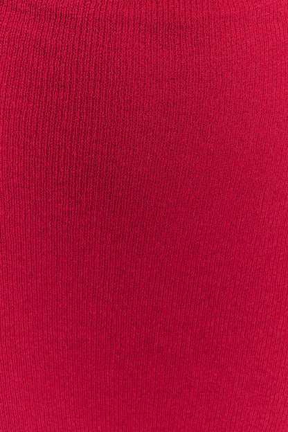 Robe Maxi Tricot Col Chandail Ayella - Framboise