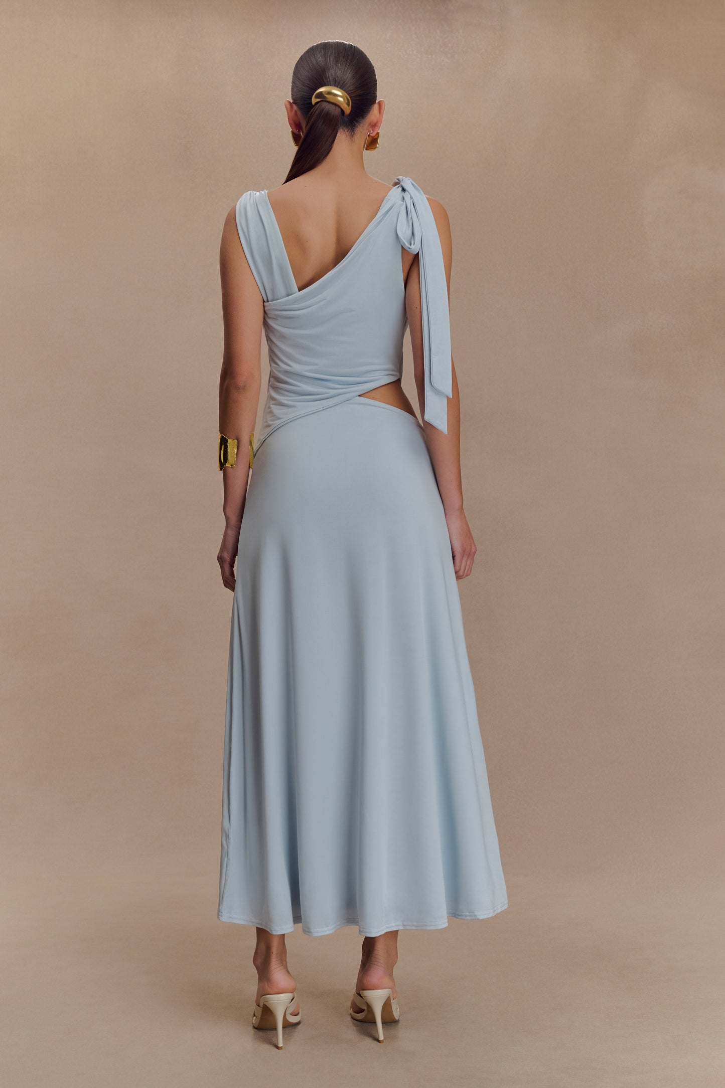 Robe midi asymétrique et fluide Raleigh - Bleu clair