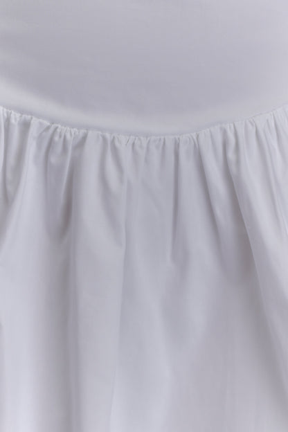 Robe mini en coton à volants Janis - Blanche