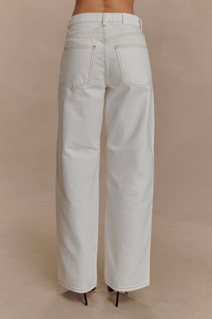 Jeans en jean taille mi-hauteur Mannon - Blanc