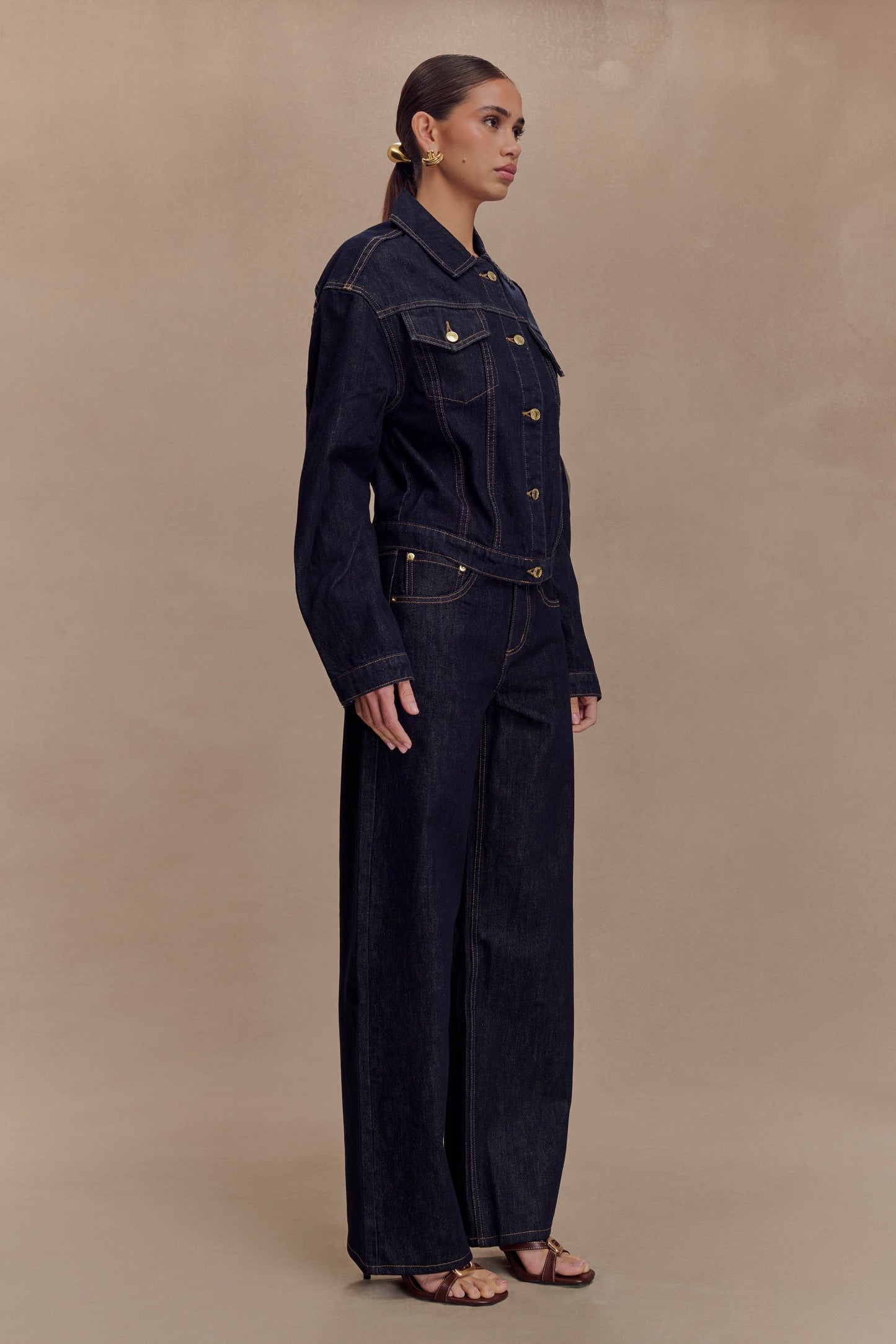 Veste en jean à taille ajustée Kirra - Bleu indigo délavé