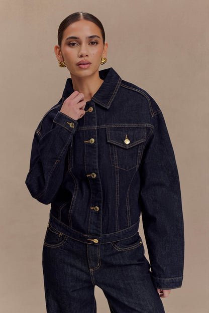 Veste en jean à taille ajustée Kirra - Bleu indigo délavé
